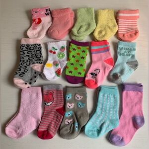 Baby Girl Socks NB-12 Months 15 Pairs